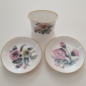 Royal Worcester "Summer Flowers" 3 Piece Set